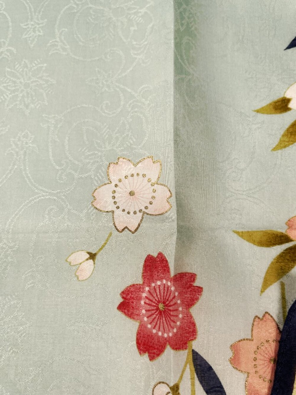 NWT Yukiko Hanai Cherry Blossom Cotton Scarf 19" x 19.5" - Picture 12 of 13